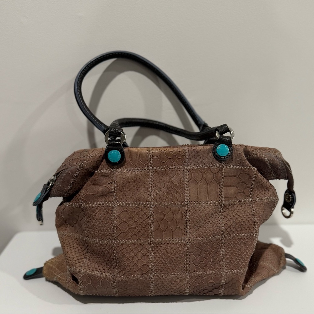 Gently used Gabs Italian leather patchwork snake skin purse